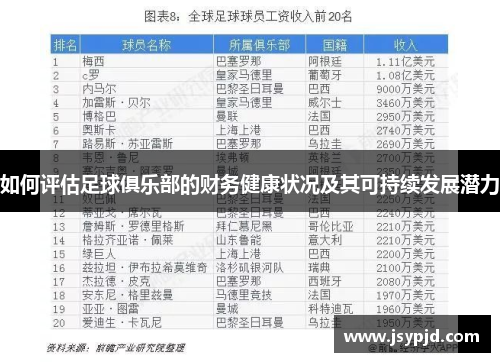 如何评估足球俱乐部的财务健康状况及其可持续发展潜力 如何评估足球俱乐部的财务健康状况及其可持续发展潜力